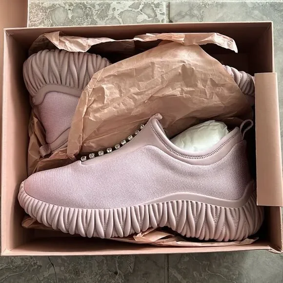 Miu Miu Crystal-Embellished Low Top Sneakers, New, Size 39.5 - Picture 10 of 15